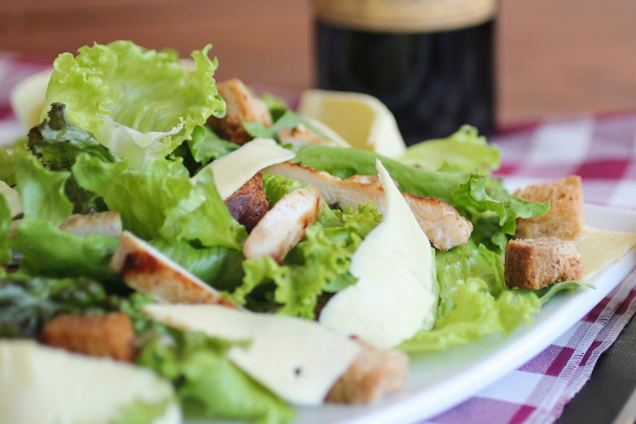 Caeser salad on a plate
